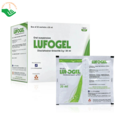 Thuốc Lufogel Davipharm điều trị tiêu chảy cấp, tiêu chảy mạn tính và giảm đau do loét dạ dày tá tràng (Hộp 20 gói x 20ml)
