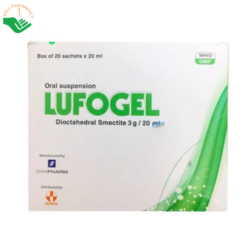Thuốc Lufogel Davipharm điều trị tiêu chảy cấp, tiêu chảy mạn tính và giảm đau do loét dạ dày tá tràng (Hộp 20 gói x 20ml)