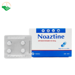 Thuốc Noaztine 50mg Vidipha giảm dị ứng, chống say xe và chống nôn (Hộp 20 vỉ x 4 viên)