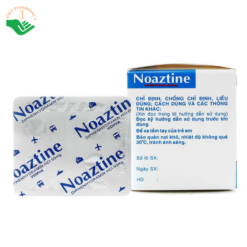 Thuốc Noaztine 50mg Vidipha giảm dị ứng, chống say xe và chống nôn (Hộp 20 vỉ x 4 viên)