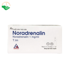 Thuốc Noradrenalin 1mg/ml Vinphaco điều trị hạ huyết áp do sốc và hỗ trợ duy trì huyết áp (Hộp 10 ống x 1ml)