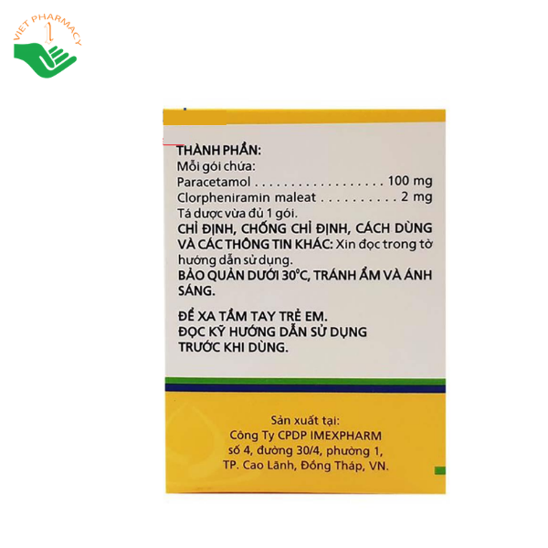 Thuốc pms-Cobimol giảm đau, hạ sốt và trị triệu chứng cảm cúm (Hộp 25 gói)