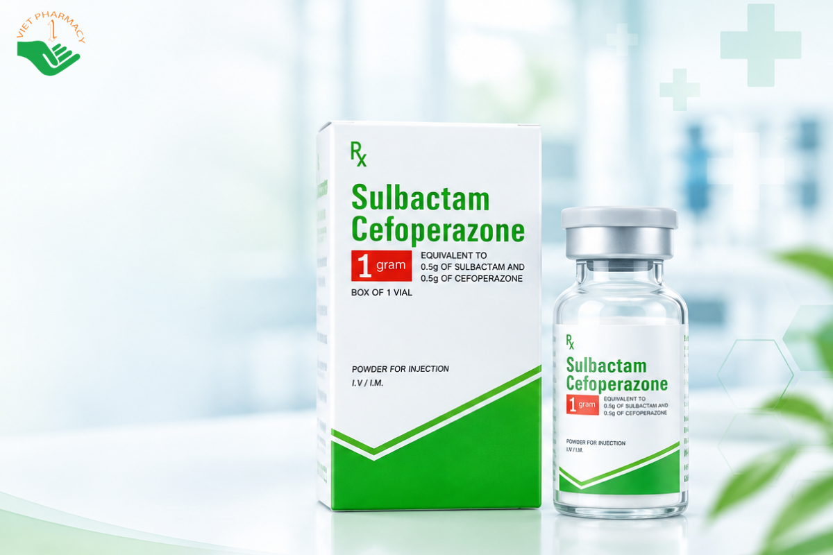 Thuốc Sulbactam-Cefoperazone 1g Farmapex Tranet điều trị nhiễm khuẩn do vi khuẩn (Hộp 1 lọ)