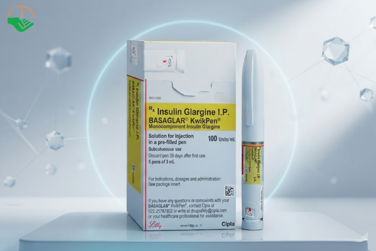 Thuốc tiêm Basaglar 100 Units/ml kiểm soát đường huyết và điều trị đái tháo đường (Hộp 05 bút tiêm x 3ml)