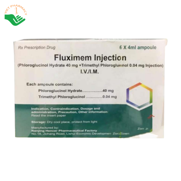 Thuốc tiêm Fluximen Injection Nanjing Hencer giảm đau do co thắt tiêu hóa, tiết niệu và tử cung (Hộp 6 ống x 4ml)