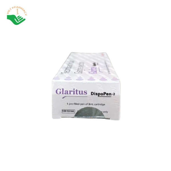 Thuốc tiêm Glaritus 100IU/ml Wockhardt hỗ trợ kiểm soát đường huyết cho người bệnh tiểu đường (Hộp 1 bút tiêm 3ml)