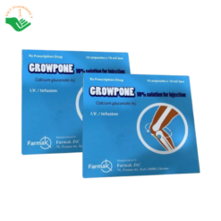 Thuốc tiêm Growpone 10% Farmak JSC điều trị hạ calci huyết cấp, tăng kali huyết và tăng magnesi huyết (Hộp 10 ống x 10ml)