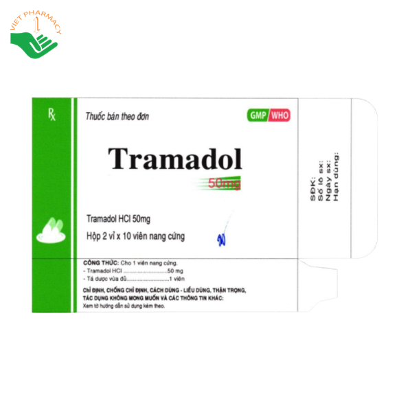 Thuốc Tramadol 50mg Dược Minh Hải giảm đau mức độ trung bình đến nặng (Hộp 2 vỉ x 10 viên) - Ảnh 2