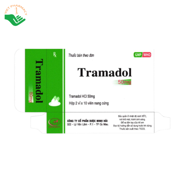 Thuốc Tramadol 50mg Dược Minh Hải giảm đau mức độ trung bình đến nặng (Hộp 2 vỉ x 10 viên) - Ảnh 3