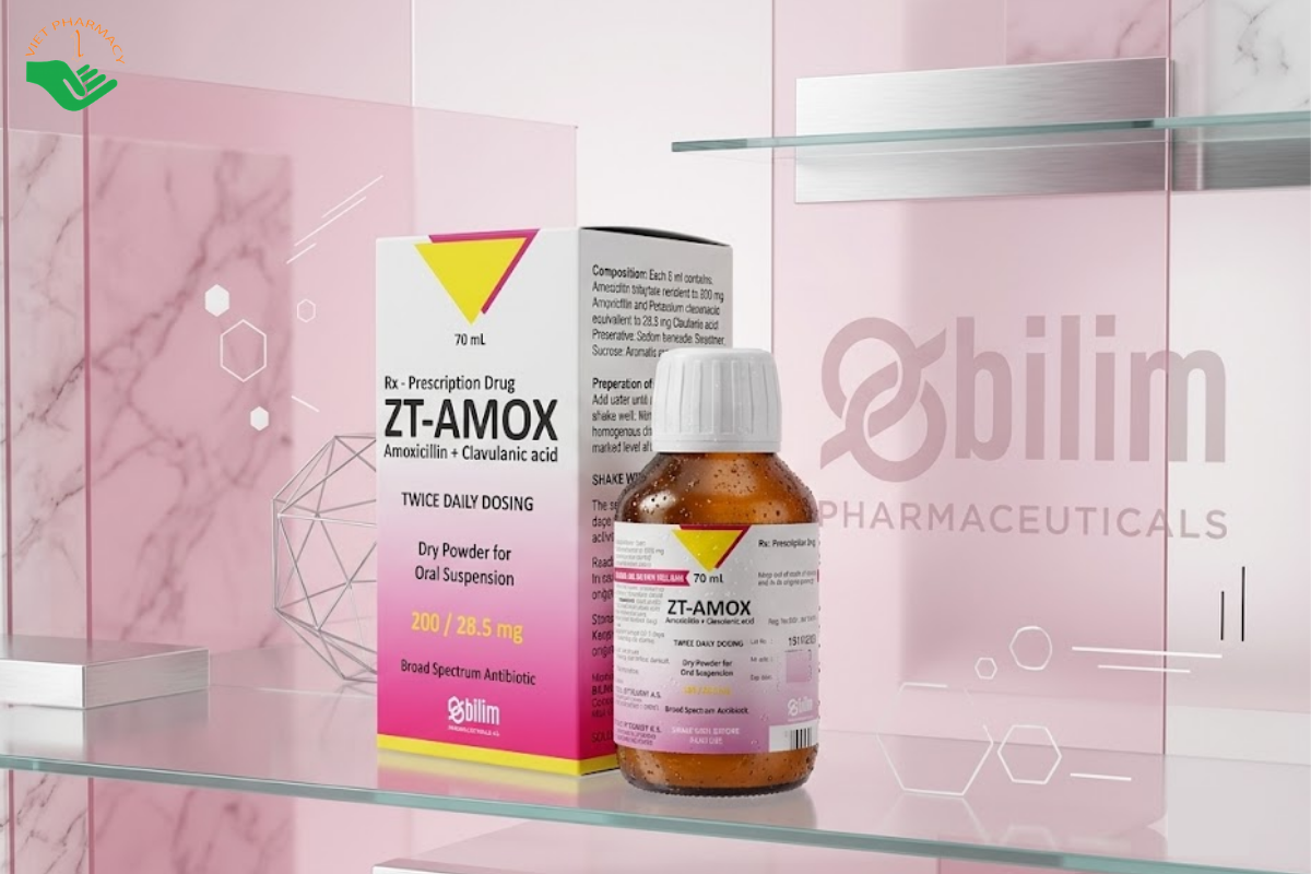 Thuốc ZT-Amox 200/28,5mg Bilim điều trị nhiễm khuẩn đường hô hấp, da và tiết niệu (Lọ 70 ml)