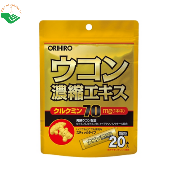 Tinh Bột Nghệ Orihiro bổ sung curcumin, nghệ lên men và vitamin B6, hỗ trợ chăm sóc sức khỏe (Túi 20 gói x 1,5g)