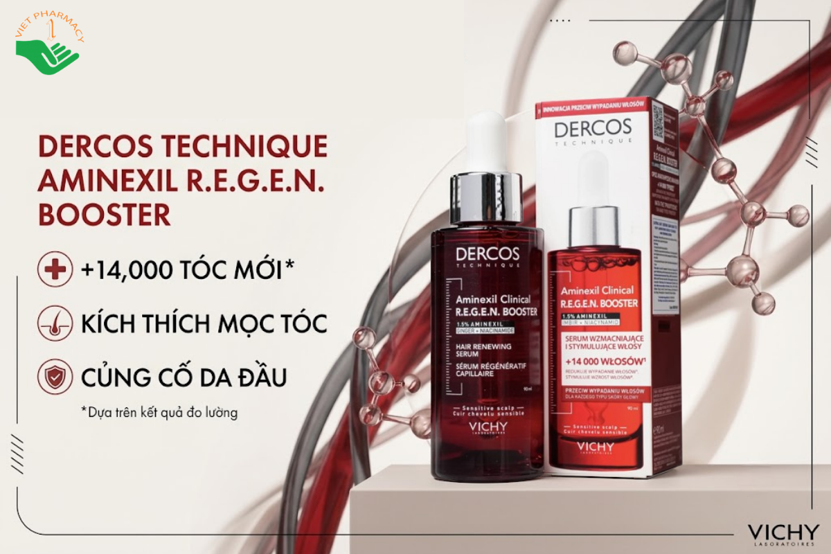 Tinh chất ngăn rụng tóc và kích thích mọc tóc Vichy Dercos Regen Booster (Chai 90ml)