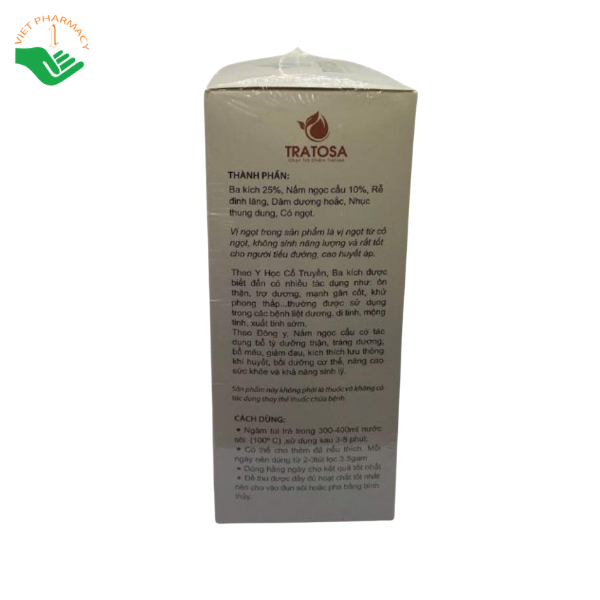 Trà Ba kích Ngọc cẩu TRATOSA hỗ trợ bổ thận, tráng dương, tăng cường sinh lực (Hộp 60 gói x 3,5g) - Ảnh 5