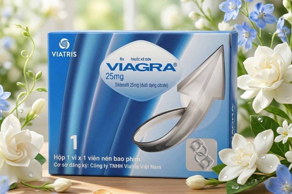 Thuốc Trị Rối Loạn Cương Dương Viagra 25mg Viatris (Hộp 1 vỉ x 1 viên)