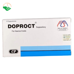 Viên đặt trĩ Doproct Suppository Continental Pharm hỗ trợ giảm đau rát, sưng búi trĩ (Hộp 2 vỉ x 5 viên)