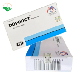 Viên đặt trĩ Doproct Suppository Continental Pharm hỗ trợ giảm đau rát, sưng búi trĩ (Hộp 2 vỉ x 5 viên)