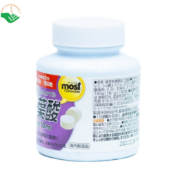 Viên nhai Most chewable Iron Folic Acid Orihiro bổ sung sắt, axit folic, vitamin B6, B12 và vitamin C (Hộp 180 viên)