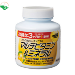 Viên nhai Most chewable Multivitamin & Minerals Orihiro bổ sung vitamin và khoáng chất (Lọ 180 viên)