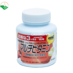Viên nhai Most chewable Multivitamin Orihiro bổ sung 13 loại vitamin, hỗ trợ bổ sung dưỡng chất (Lọ 180 viên)