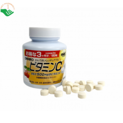 Viên nhai Most chewable Vitamin C Orihiro bổ sung vitamin C, hỗ trợ chống oxy hóa (Lọ 180 viên)