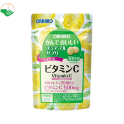Viên nhai Vitamin C Orihiro bổ sung vitamin C, vitamin E, hỗ trợ chống oxy hóa (Túi 120 viên)