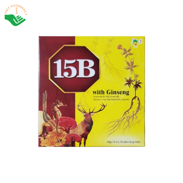 Viên uống 15B With Ginseng Vinh Thịnh Vượng bổ sung dưỡng chất, hỗ trợ bồi bổ sức khỏe (Hộp 10 vỉ x 10 viên) - Ảnh 2