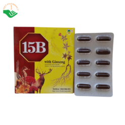Viên uống 15B With Ginseng Vinh Thịnh Vượng bổ sung dưỡng chất, hỗ trợ bồi bổ sức khỏe (Hộp 10 vỉ x 10 viên)