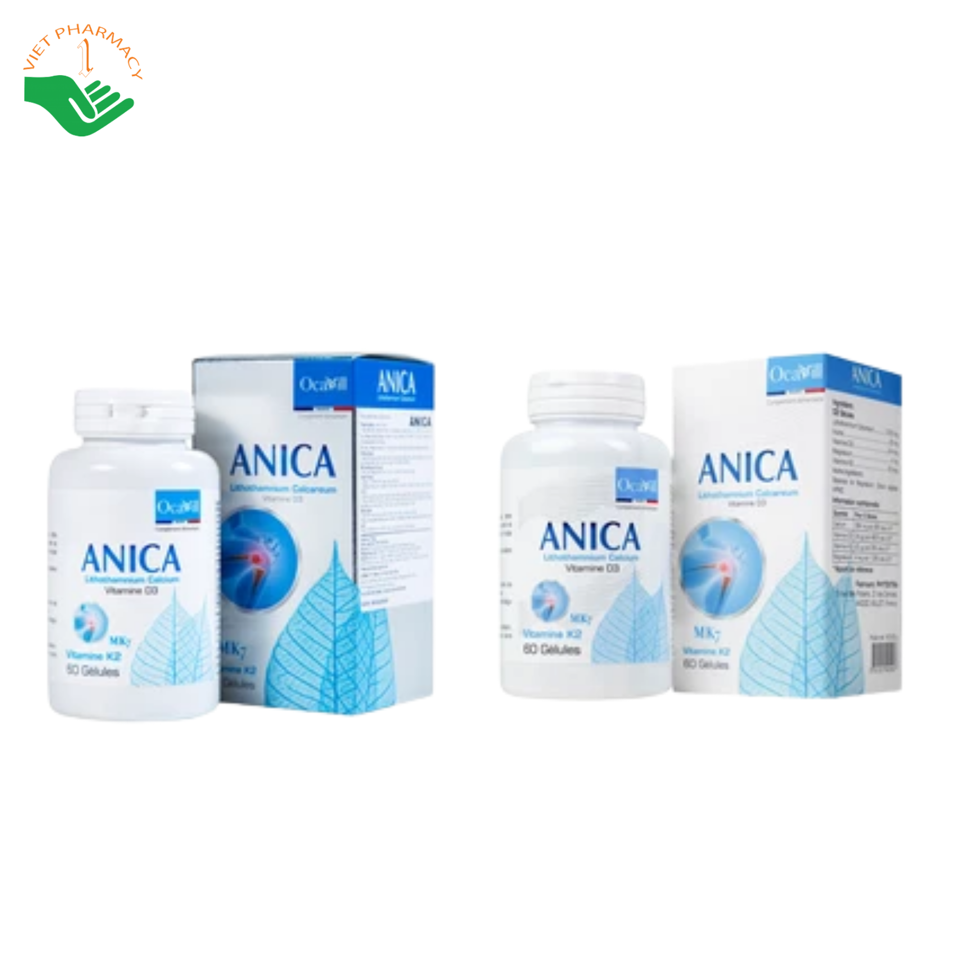 Viên uống Anica Ocavill bổ sung Canxi, Vitamin D3, K2, giúp xương răng chắc khỏe (Hộp 1 lọ 60 viên) - Ảnh 3