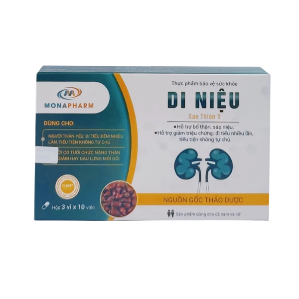 Viên uống bổ thận Di Niệu Sao Thiên Y MONAPHARM (Hộp 3 vỉ x 10 viên)