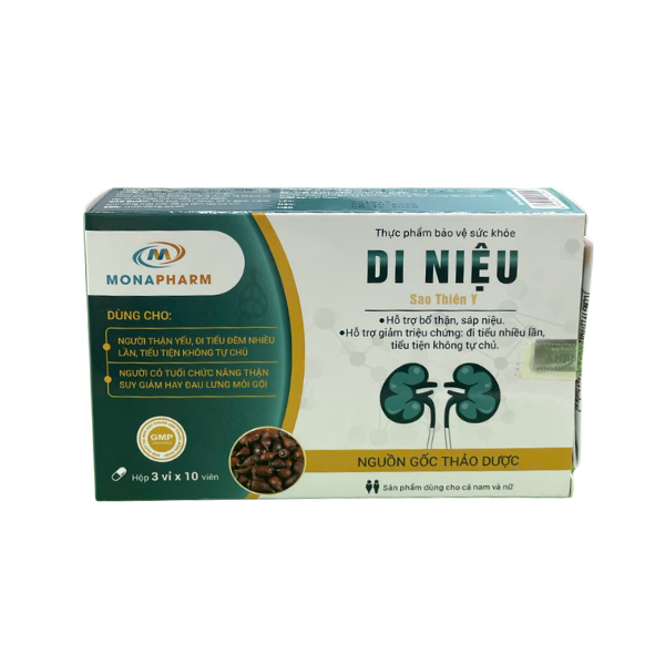 Viên uống bổ thận Di Niệu Sao Thiên Y MONAPHARM (Hộp 3 vỉ x 10 viên)
