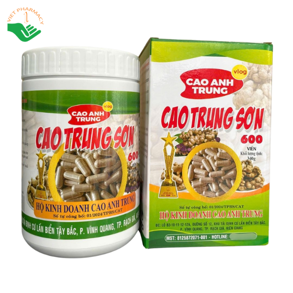 Viên uống Cao Trung Sơn hỗ trợ cải thiện đau nhức xương khớp, tê mỏi tay chân (Hộp 600 viên)