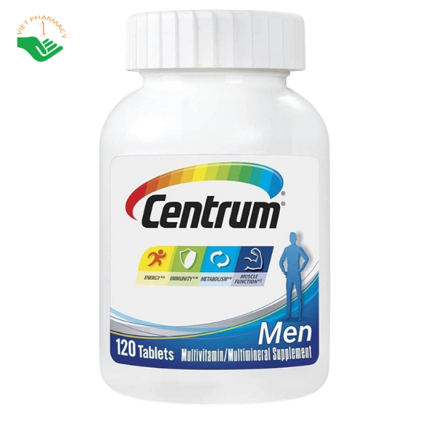 Viên uống Centrum Men GSK hỗ trợ bổ sung vitamin và tăng cường sức khỏe nam giới (Hộp 120 viên)