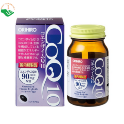 Viên uống Coenzyme Q10 Orihiro hỗ trợ chống oxy hóa, chăm sóc da và hạn chế lão hóa (Chai 90 viên)