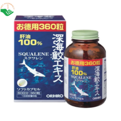 Viên uống Dầu gan cá mập Orihiro bổ sung squalene, hỗ trợ tăng cường sức khỏe (Lọ 360 viên)
