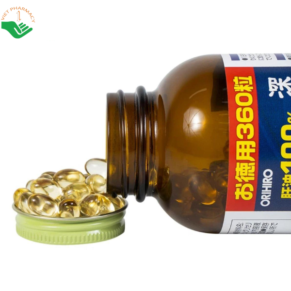 Viên uống Dầu gan cá mập Orihiro bổ sung squalene, hỗ trợ tăng cường sức khỏe (Lọ 360 viên)
