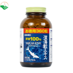 Viên uống Dầu gan cá mập Orihiro bổ sung squalene, hỗ trợ tăng cường sức khỏe (Lọ 360 viên)
