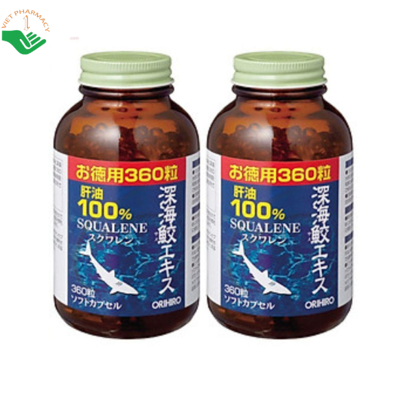 Viên uống Dầu gan cá mập Orihiro bổ sung squalene, hỗ trợ tăng cường sức khỏe (Lọ 360 viên)