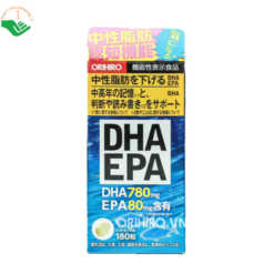 Viên uống DHA EPA Orihiro bổ sung DHA, EPA, hỗ trợ chăm sóc mắt và sức khỏe tim mạch (Lọ 180 viên)