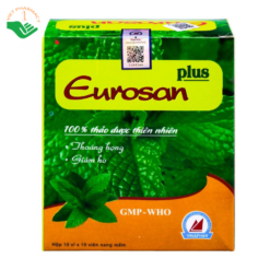 Viên uống Eurosan Plus Vinaphar hỗ trợ giảm ho, đau rát họng, thông mũi họng (Hộp 10 vỉ x 10 viên)