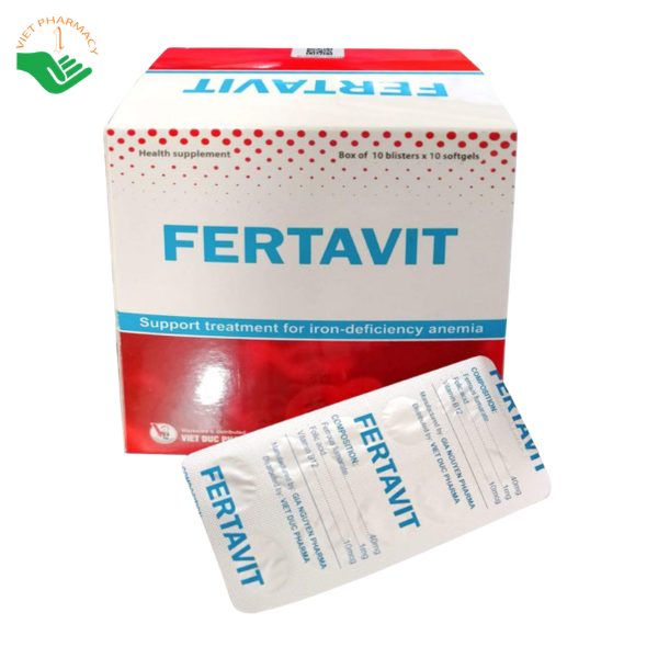 Viên uống Fertavit Việt Đức bổ sung sắt, acid folic và vitamin B12, hỗ trợ giảm thiếu máu do thiếu sắt (Hộp 10 vỉ x 10 viên) - Ảnh 2
