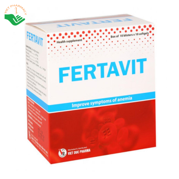 Viên uống Fertavit Việt Đức bổ sung sắt, acid folic và vitamin B12, hỗ trợ giảm thiếu máu do thiếu sắt (Hộp 10 vỉ x 10 viên) - Ảnh 3