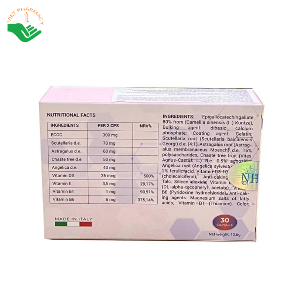 Viên uống Fibro+ Gricar hỗ trợ hạn chế phát triển u xơ tử cung và cân bằng nội tiết (Hộp 30 viên)