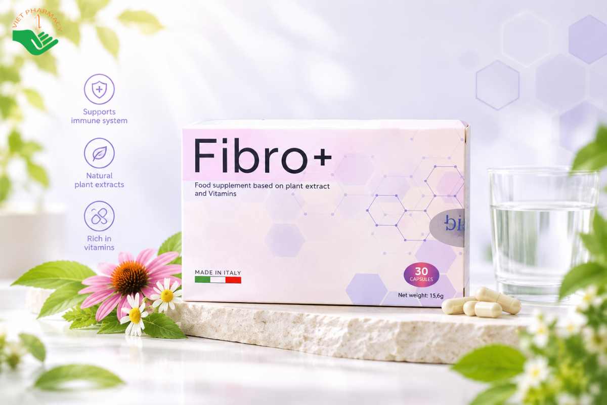 Viên uống Fibro+ Gricar hỗ trợ hạn chế phát triển u xơ tử cung và cân bằng nội tiết (Hộp 30 viên)