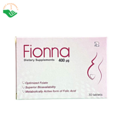 Viên uống Fionna Laboratories hỗ trợ bổ sung folate trước và trong thai kỳ (Hộp 30 viên)