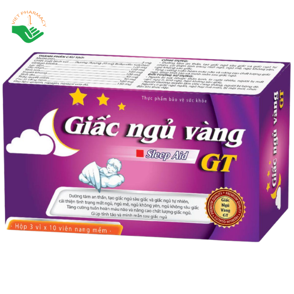 Viên uống Giấc Ngủ Vàng GT Phương Đông hỗ trợ an thần, giúp ngủ ngon và sâu giấc (Hộp 3 vỉ x 10 viên)