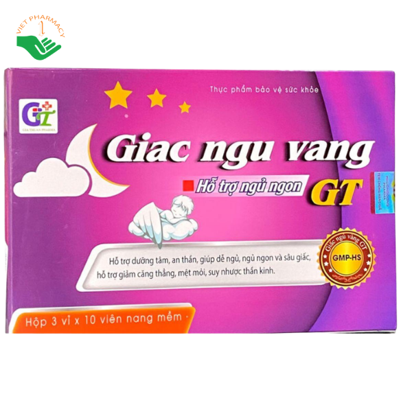 Viên uống Giấc Ngủ Vàng GT Phương Đông hỗ trợ an thần, giúp ngủ ngon và sâu giấc (Hộp 3 vỉ x 10 viên)