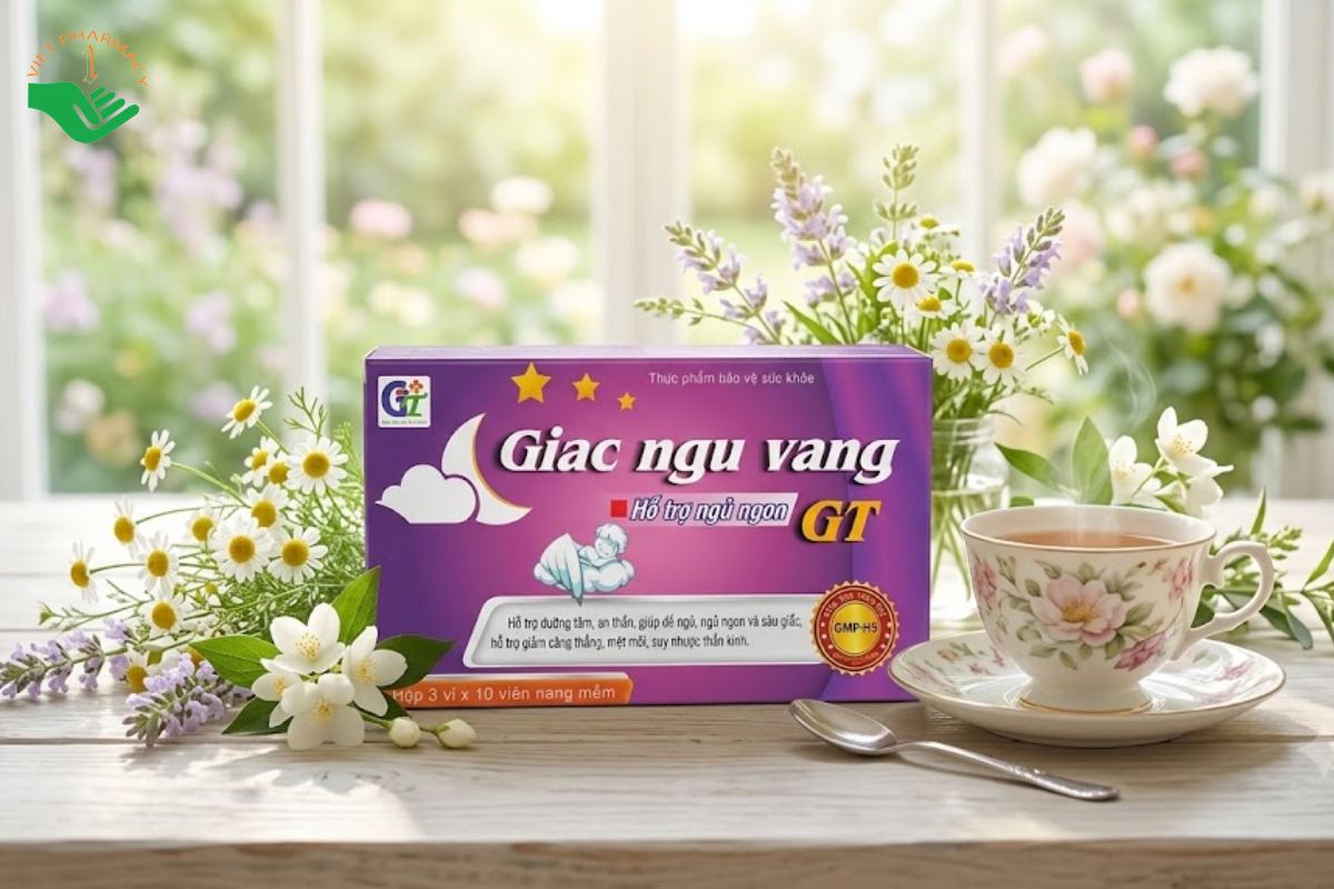 Viên uống Giấc Ngủ Vàng GT Phương Đông hỗ trợ an thần, giúp ngủ ngon và sâu giấc (Hộp 3 vỉ x 10 viên)