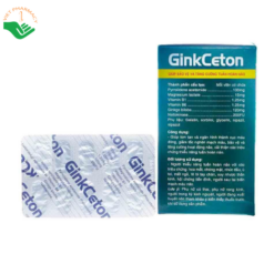 Viên uống GinkCeton TPP-France hỗ trợ tăng cường tuần hoàn máu não, giảm hoa mắt, chóng mặt và tê buồn chân tay (Hộp 10 vỉ x 10 viên)