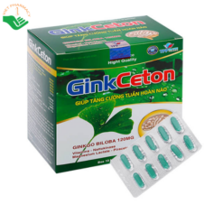 Viên uống GinkCeton TPP-France hỗ trợ tăng cường tuần hoàn máu não, giảm hoa mắt, chóng mặt và tê buồn chân tay (Hộp 10 vỉ x 10 viên)