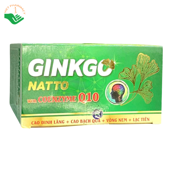 Viên uống Ginkgo Natto With Coenzyme Q10 Phúc Vinh hỗ trợ tăng tuần hoàn máu não, giảm hoa mắt chóng mặt (Hộp 10 vỉ x 10 viên) - Ảnh 4
